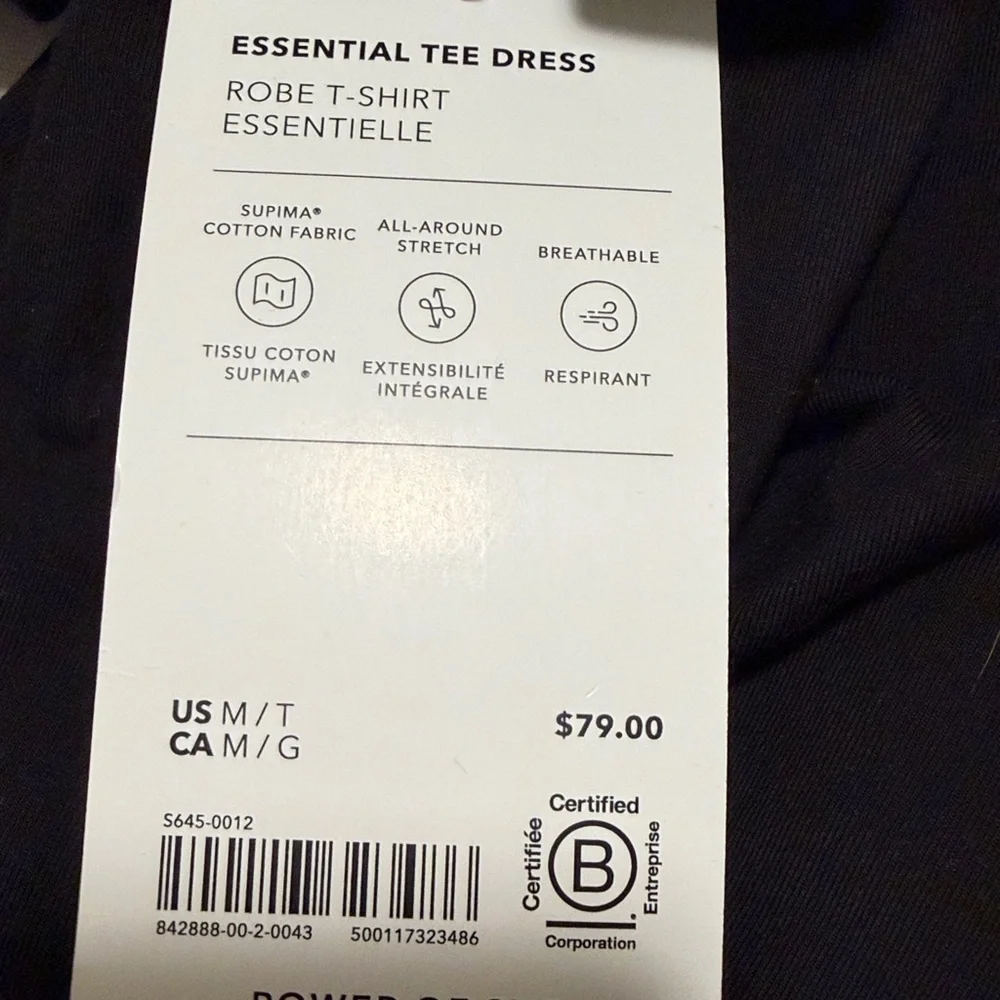 Athleta Essential Tee Dress NWT - Picture 4 of 4